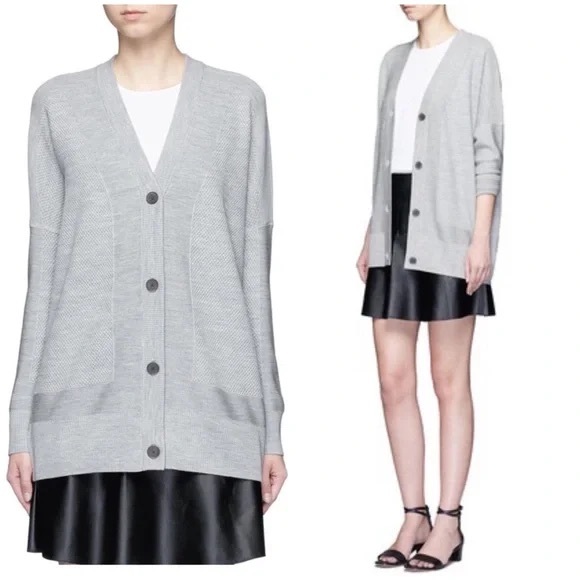 Vince Sweaters - Vince Double Face Cardigan Wool Silk XS Oversized